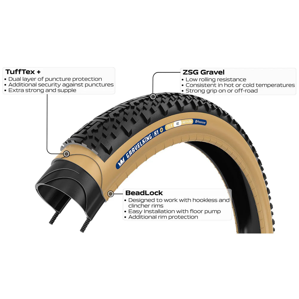 Reifen PANARACER GRAVELKING X1+ TLR 700x40c Tubeless Ready Schwarz