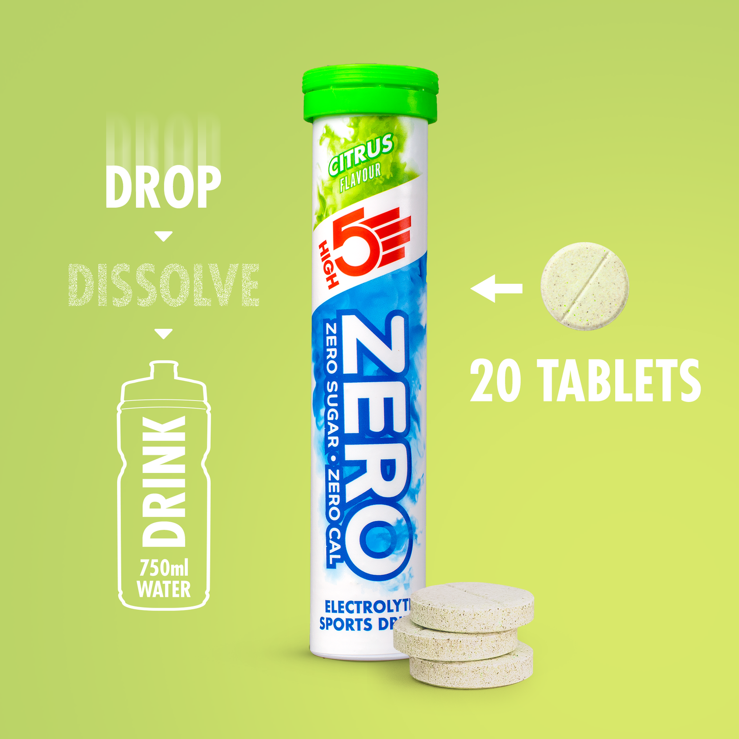 HIGH5 ZERO Elektrolyt-Hydratationstabletten (x20) Zitrone
