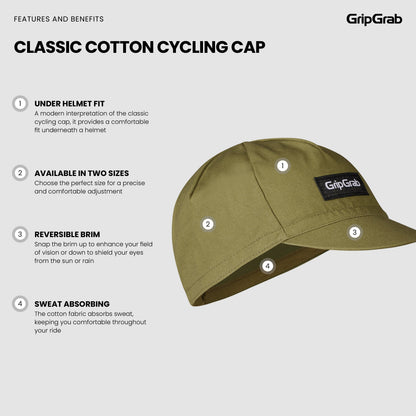 GRIPGRAB CLASSIC COTTON Radmütze Olivgrün