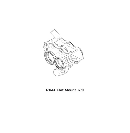 Bremssattel HOPE RX4+ SL FM 34mm (+20) 4 Kolben Mineral Smoke