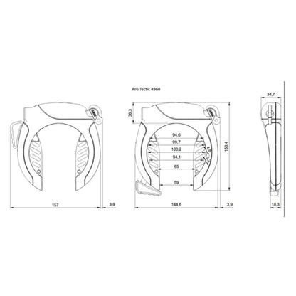 Rahmenschloss ABUS PRO TECTIC R 4960 NR