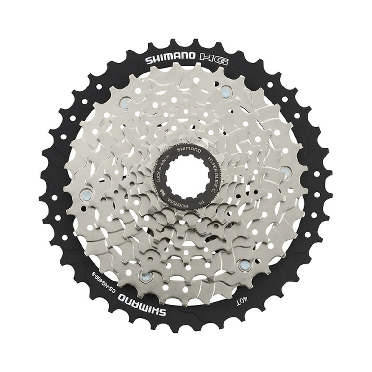 SHIMANO HG400 8-fach-Kassette – Hauptfoto vor weißem Hintergrund