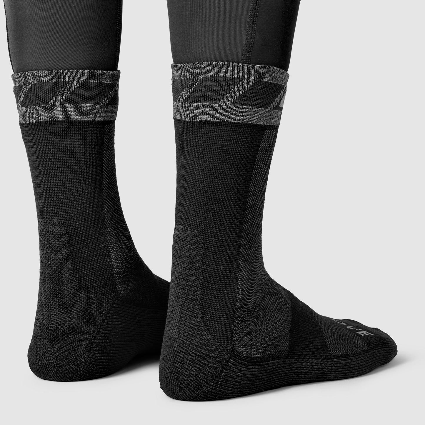 GRIPGRAB Merino Socken Winter Schwarz