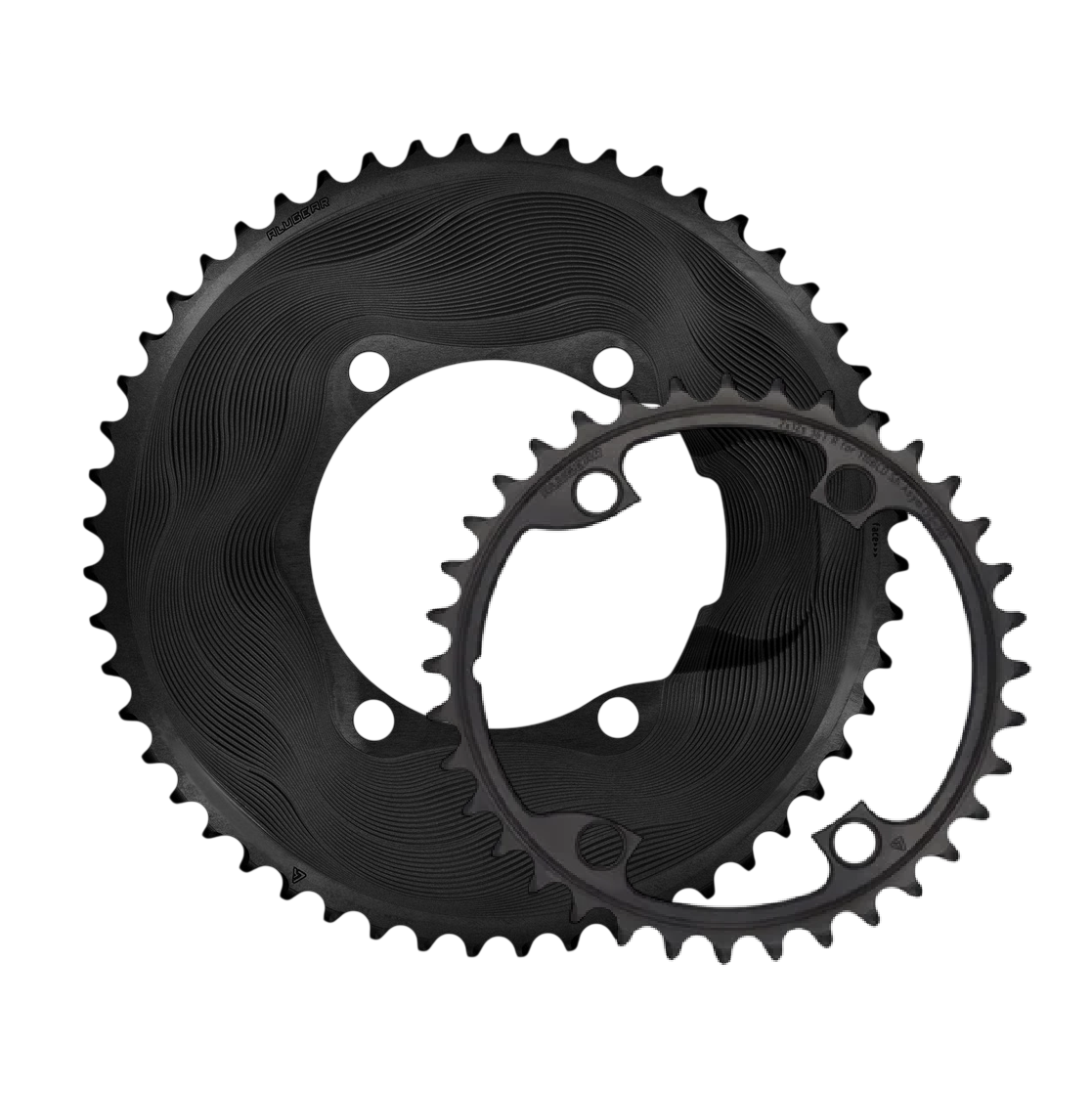 Kettenblatt-Paar 12V ALUGEAR AERO 110 BCD für Shimano Schwarz