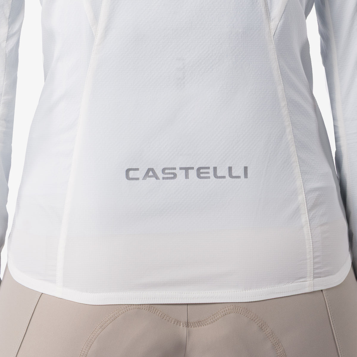 CASTELLI Transition Air Damenjacke in Elfenbein – Reißverschlussdetail