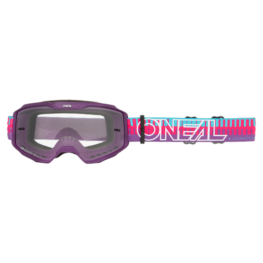 O'NEAL B-10 STRIPED Maske Pink/Violett Klarer Schirm