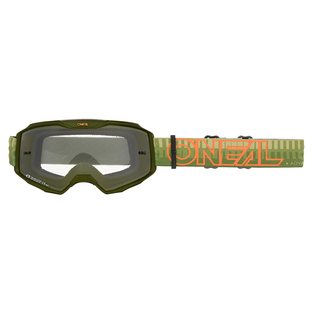 O'NEAL B-10 STRIPED Maske Grün/Orange Klarer Schirm