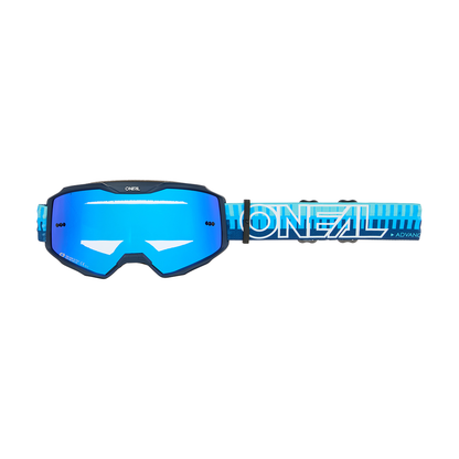 O'NEAL B-10 Brille mit Streifen in Blau, radiumblaues Glas