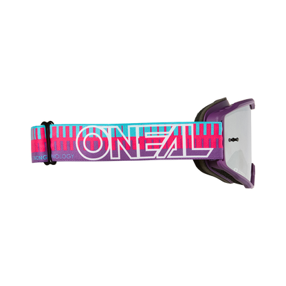O'NEAL B-10 STRIPED Maske Rosa/Violett Silver Mirror Scheibe