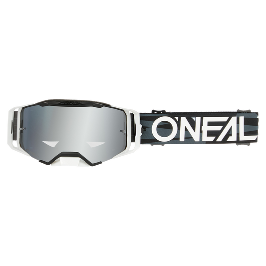 O'NEAL B-33 ICTUS Maske Schwarz/Weiß Silver Mirror Screen