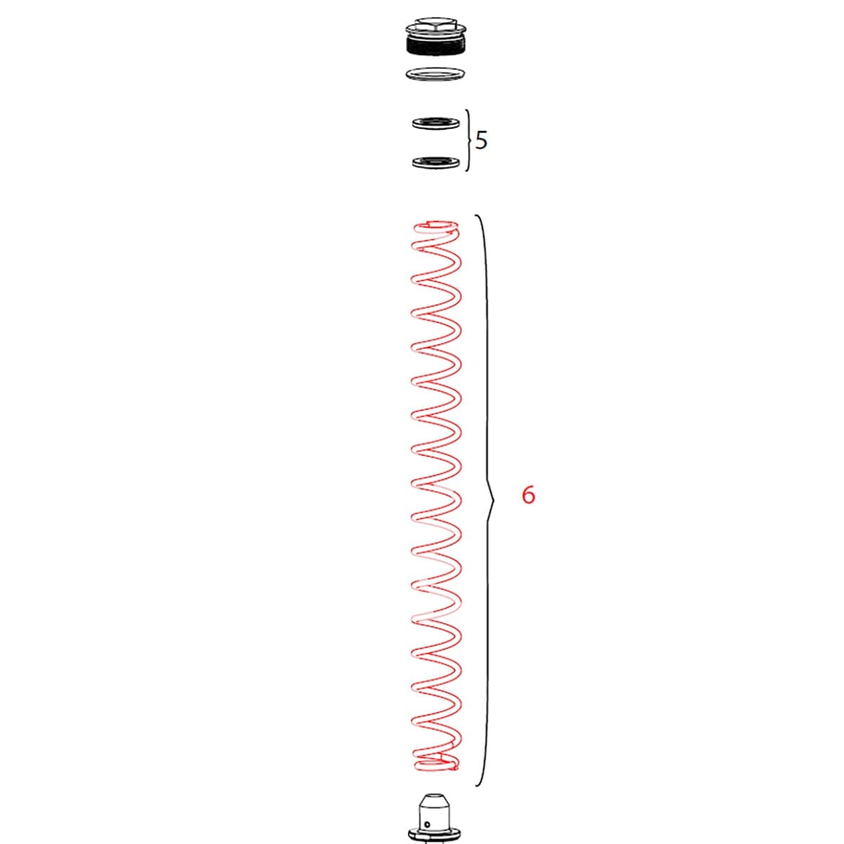 Ressort de Fourche ROCKSHOX DOMAIN Simple Té Medium