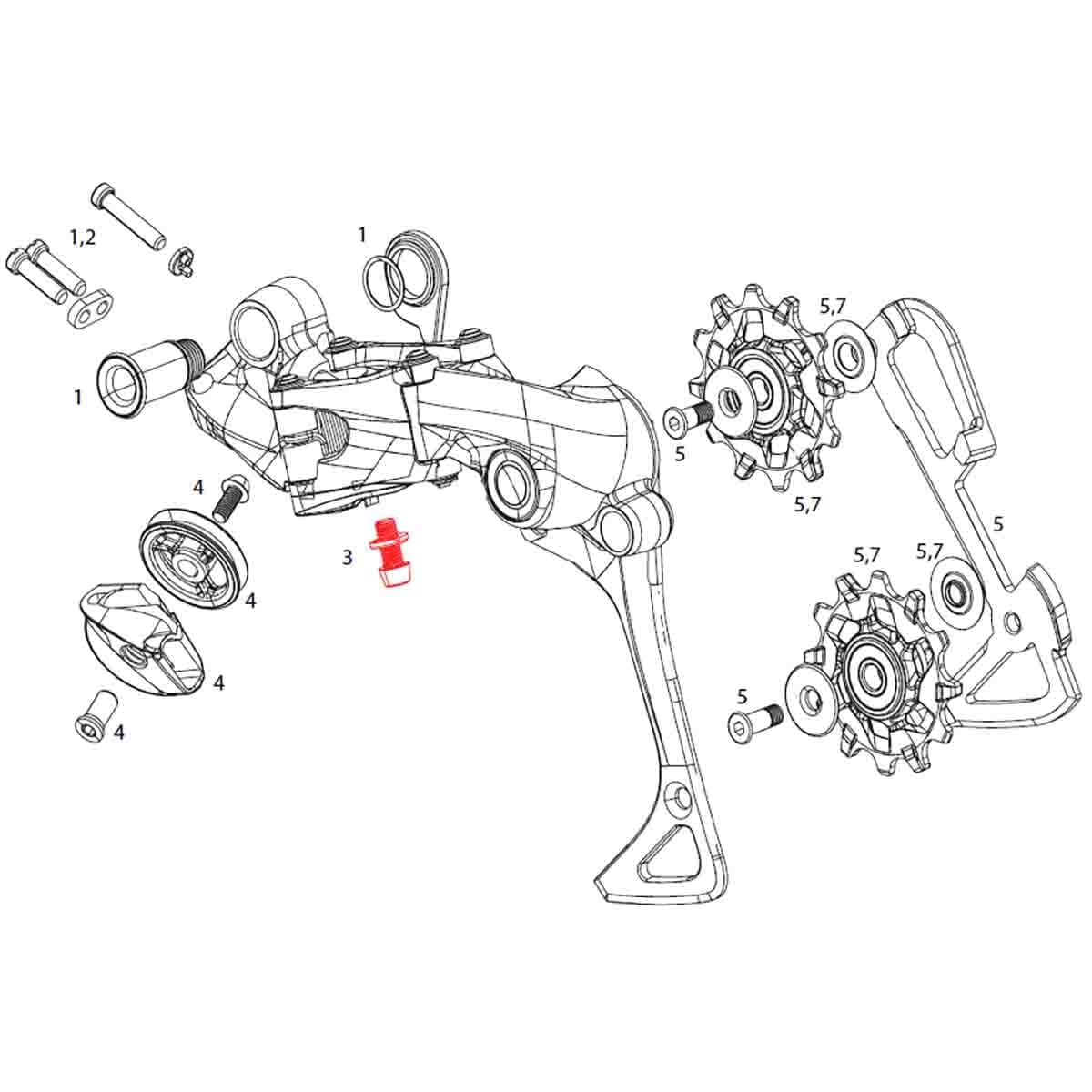 Vis de Fixation pour Cable de Dérailleur Arrière SRAM XX1 1x11V #11.7518.015.000