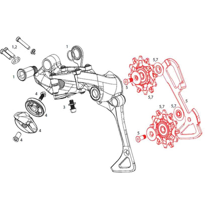 Rollen- und Innenkäfig-Kit für Umwerfer 1x11V SRAM XX1 X-SYNC #11.7518.017.000