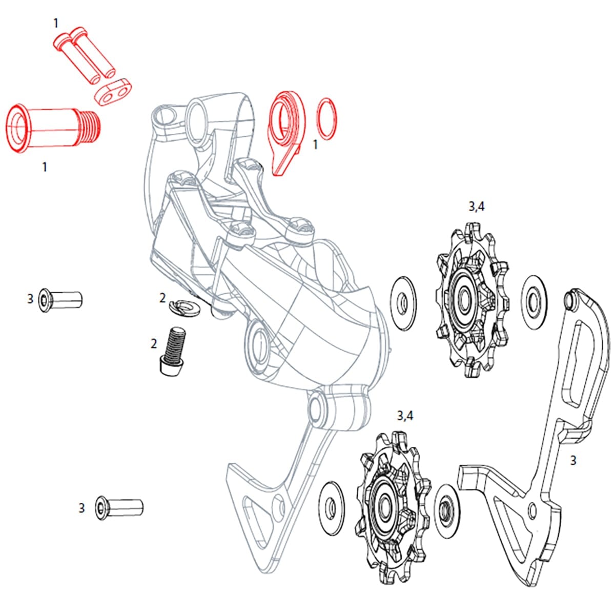 Vis de Fixation et Butée de Dérailleur Arrière SRAM GX 1x11V #11.7518.055.000