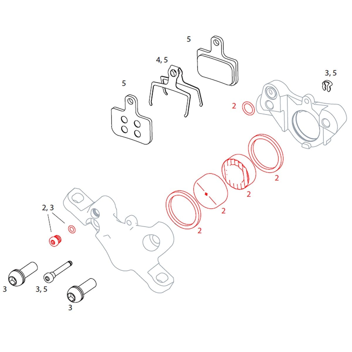 Kit Pistons et Joints d'Etrier SRAM LEVEL TL/T #11.5018.020.004