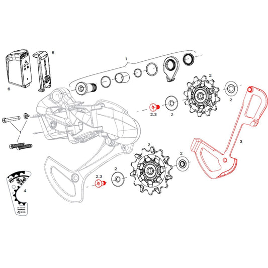 Chape Interne de Dérailleur Arrière 12V SRAM X01 EAGLE AXS Polar