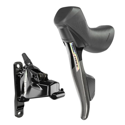 SRAM FORCE AXS D2 HRD 2x12 Flat Mount Bremshebel- und Bremssattelpaar ohne Scheibe