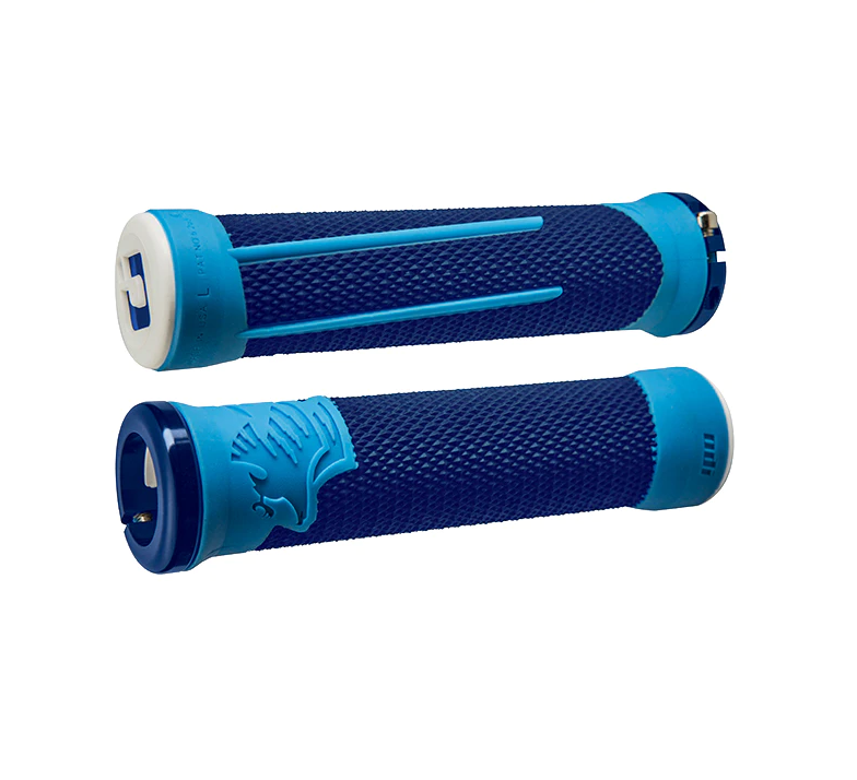 ODI AARON GWIN Lock-On 135 mm Grips Blau