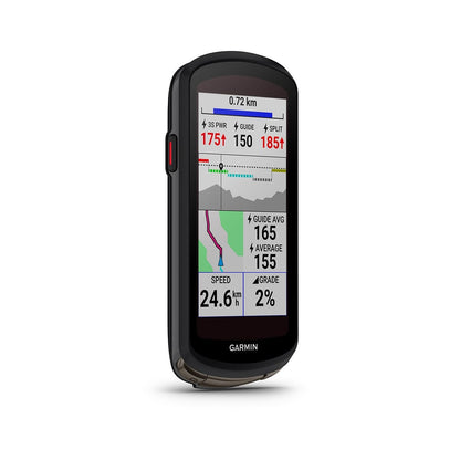 GARMIN EDGE 1040 SOLAR GPS-Fahrradcomputer — Dreiviertelansicht mit Trainingsdaten