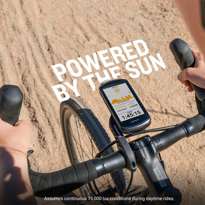GARMIN EDGE 1040 SOLAR GPS-Fahrradcomputer — Solarladung während der Nutzung am Fahrrad