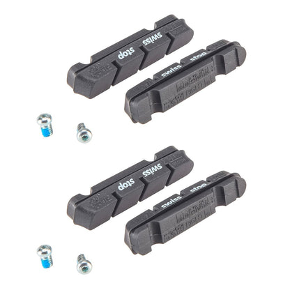 Set 4 Bremsbeläge SWISS STOP FLASH Schwarz Aluminium