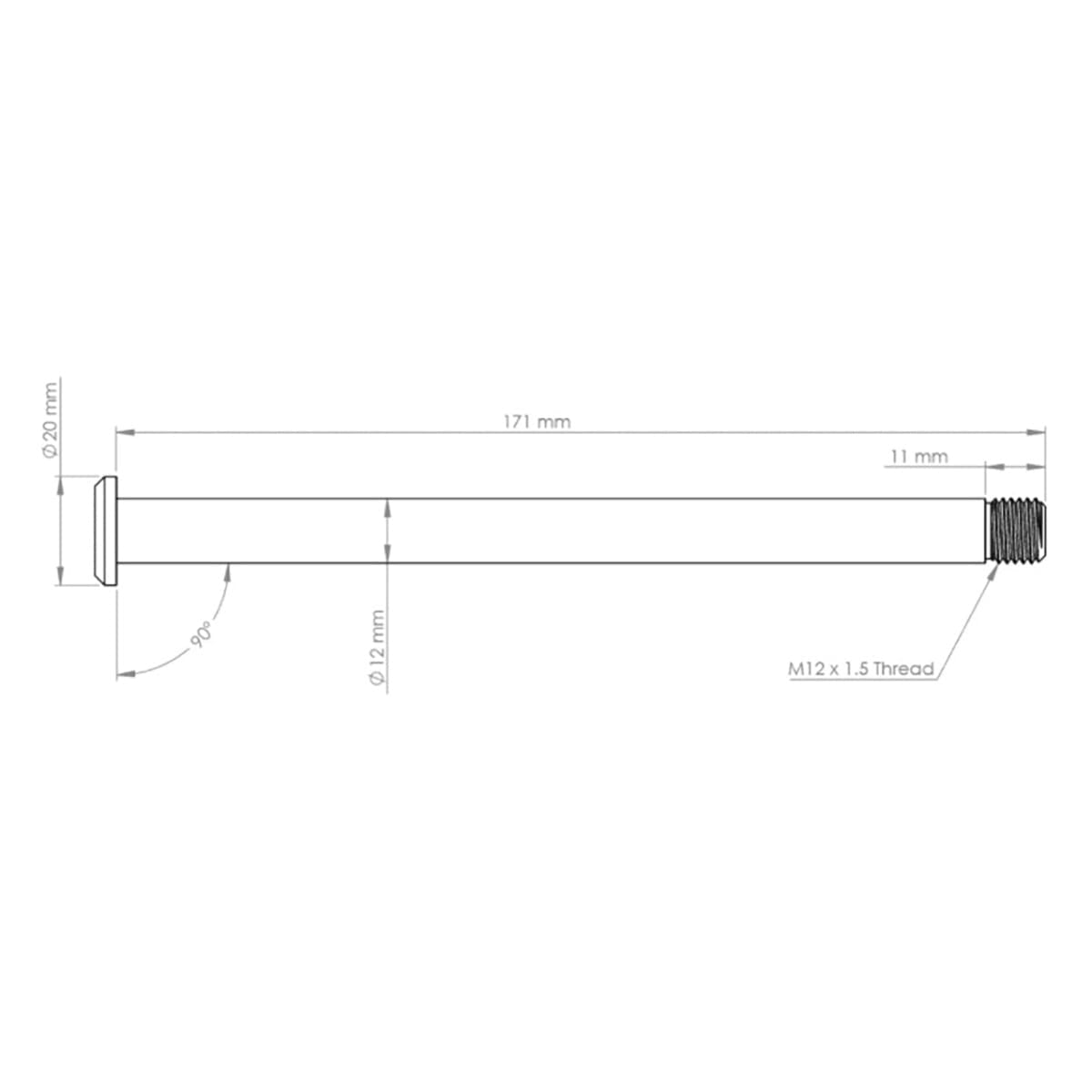 Axe de Roue Arrière BURGTEC 171 mm pour Cadre Yeti Noir