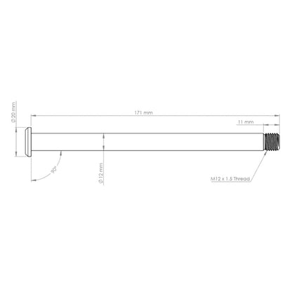 BURGTEC Hinterradachse 171 mm für Yeti Rahmen Gold