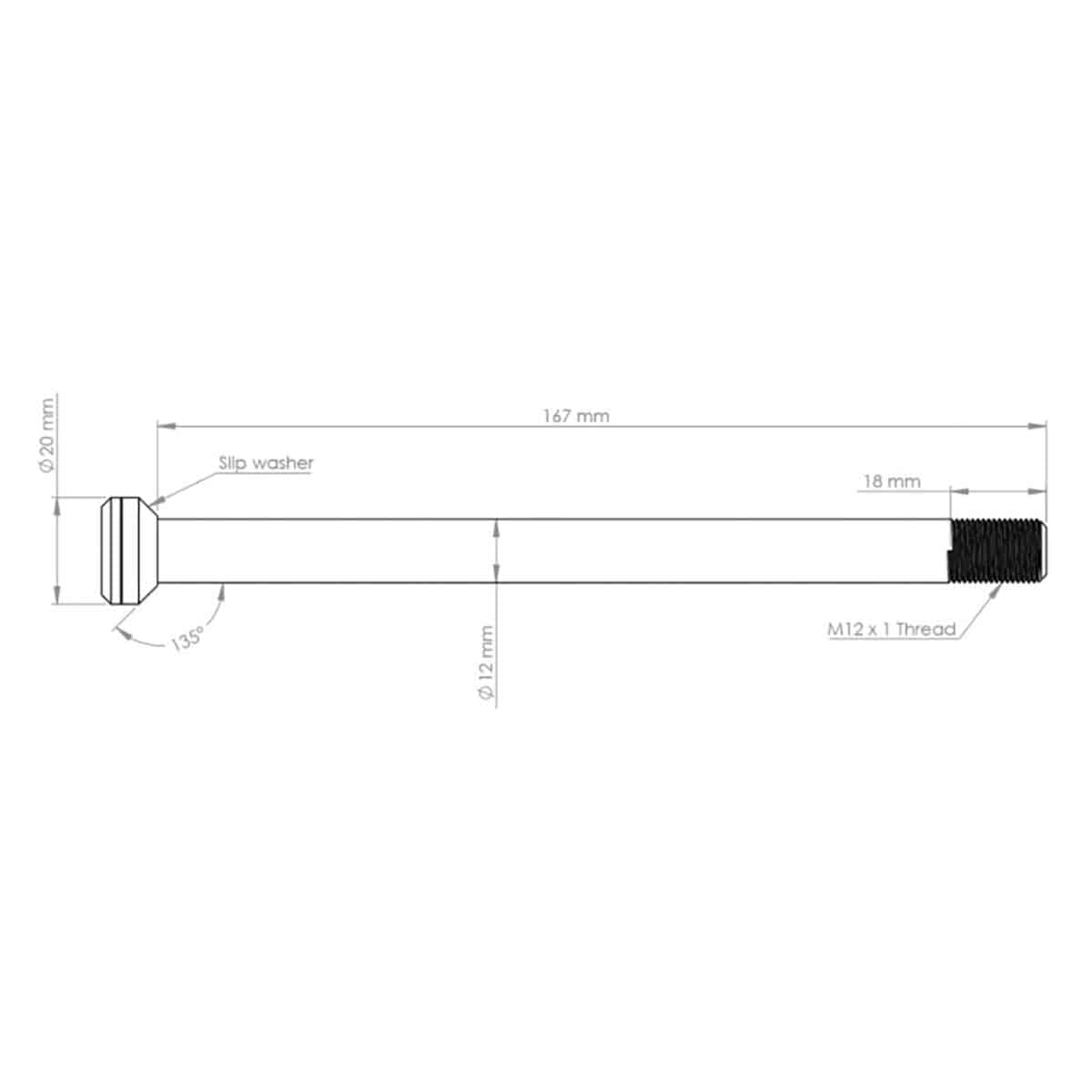 Axe de Roue Arrière BURGTEC 171 mm pour Cadres Transition Rouge