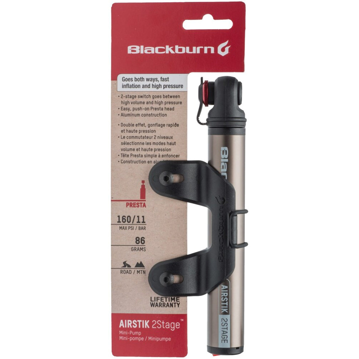 BLACKBURN AIRSTIK 2STAGE Handpumpe Grau