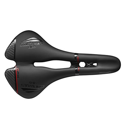 Sattel SELLE SAN MARCO ASPIDE CARBON FX OPEN FIT WIDE Carbon-Schienen Schwarz