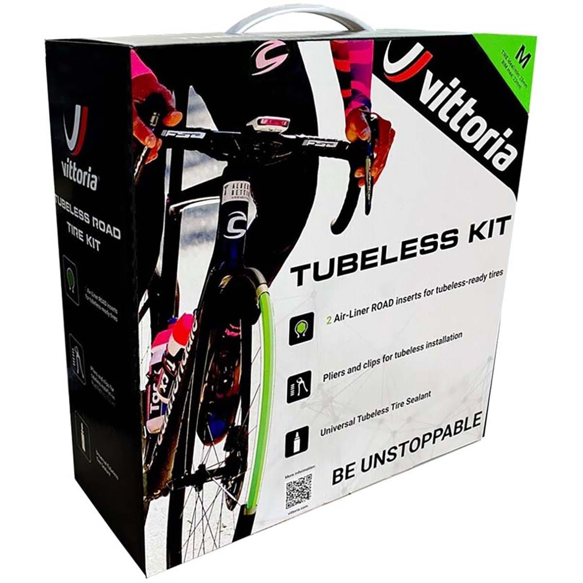 Kit de 2 Mousses Anti-Pincement VITTORIA AIR-LINER ROAD 700x28c + Liquide Préventif 80 ml + Outil