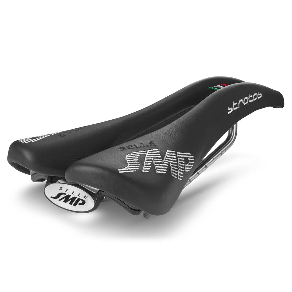 Selle SMP STRATOS Cuir Rails Inox Noir