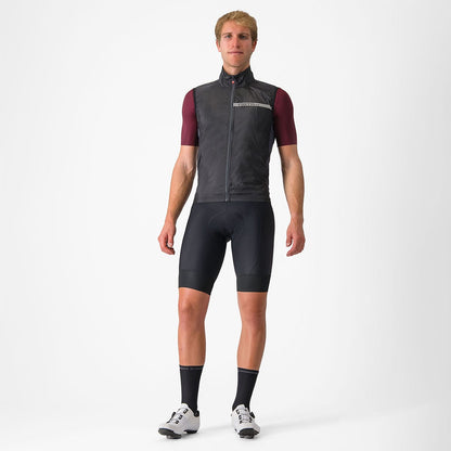 Ärmellose Jacke CASTELLI SQUADRA STRETCH Schwarz/Grau