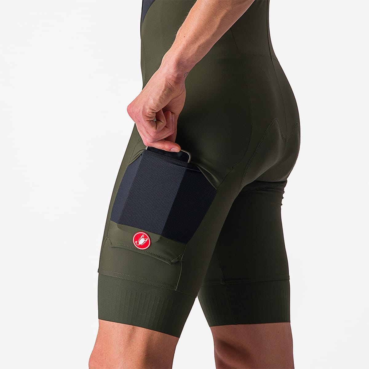 CASTELLI UNLIMITED CARGO Kurze Trägerhose Grün