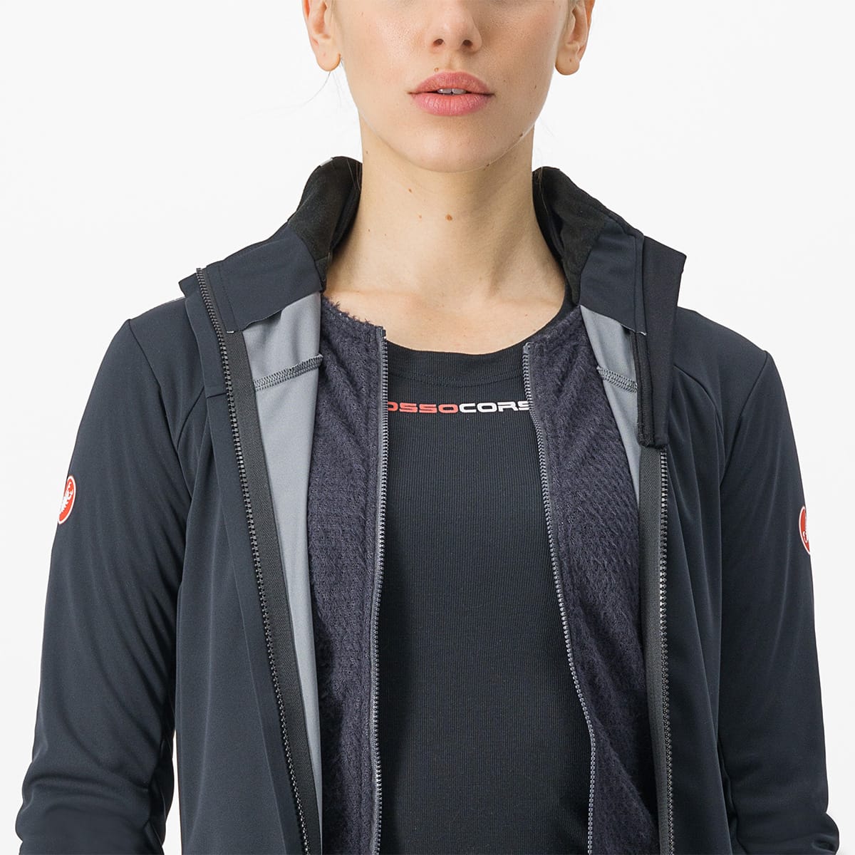 CASTELLI ALPHA DOPPIO ROS Jacket Women Schwarz/Grau