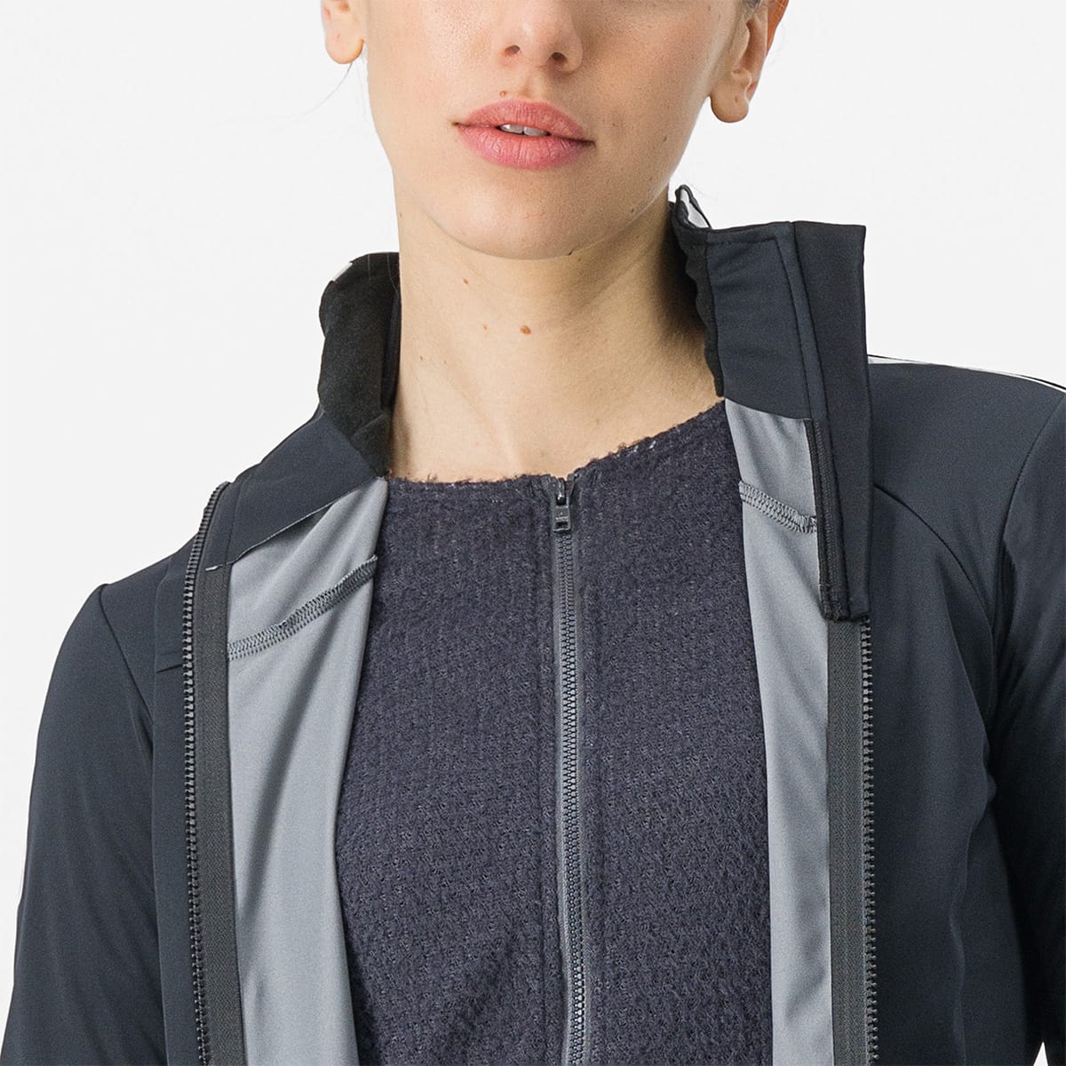 CASTELLI ALPHA DOPPIO ROS Jacket Women Schwarz/Grau