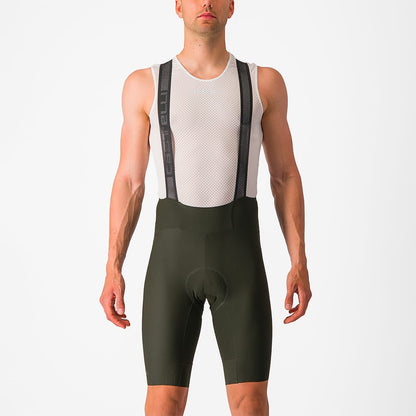 Kurze Trägerhose CASTELLI ESPRESSO Khaki
