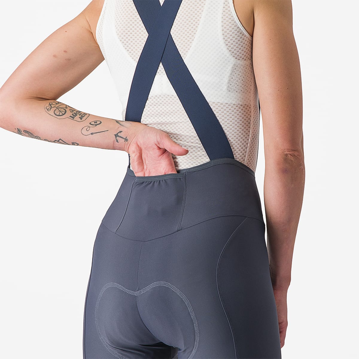 CASTELLI ESPRESSO DT Damen Kurze Trägerhose Blau