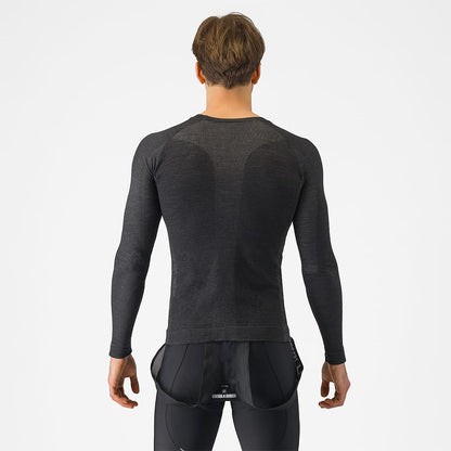 Unterhemd CASTELLI MERINO SEAMLESS Langarm Schwarz