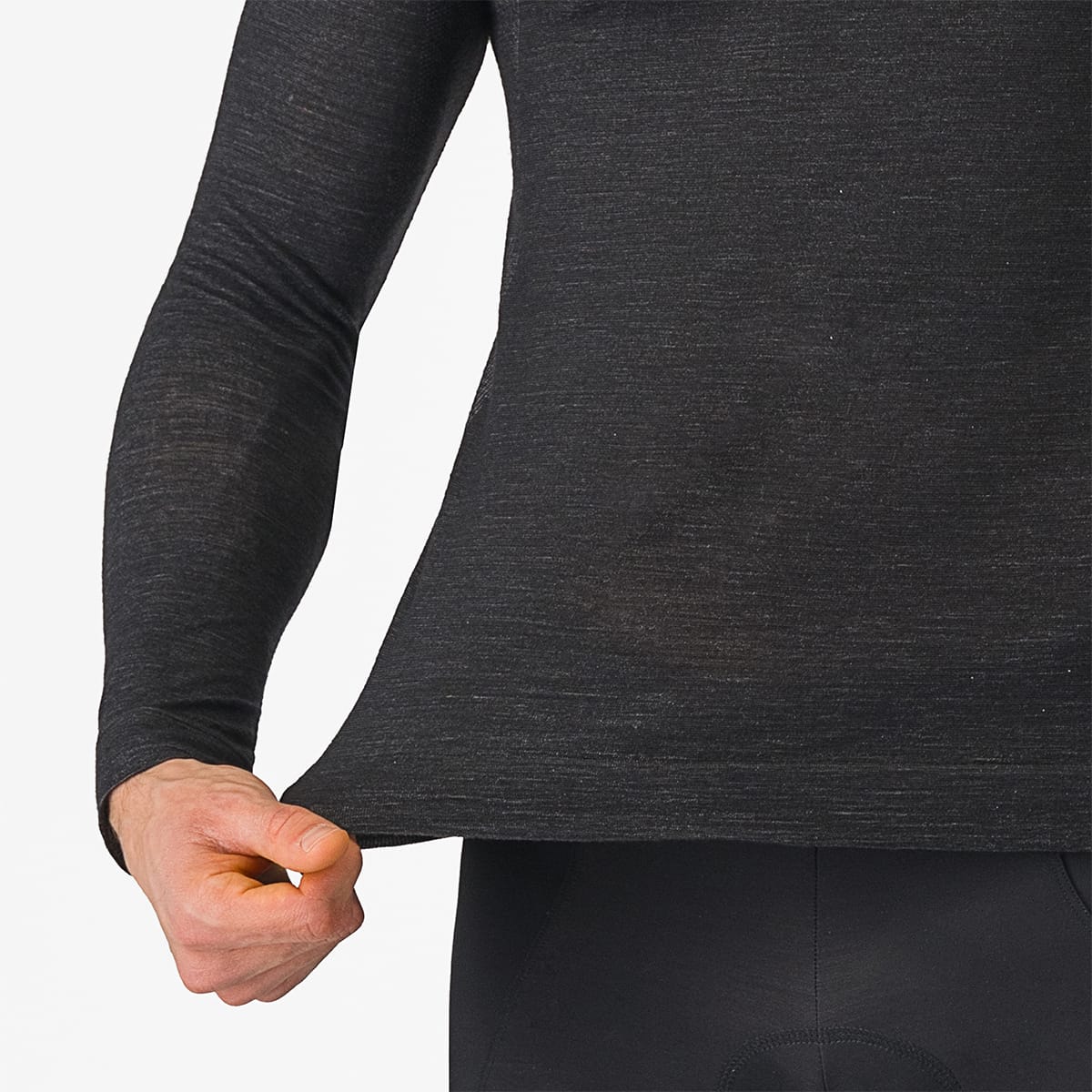 Unterwäsche CASTELLI MERINO SEAMLESS Longsleeve Schwarz