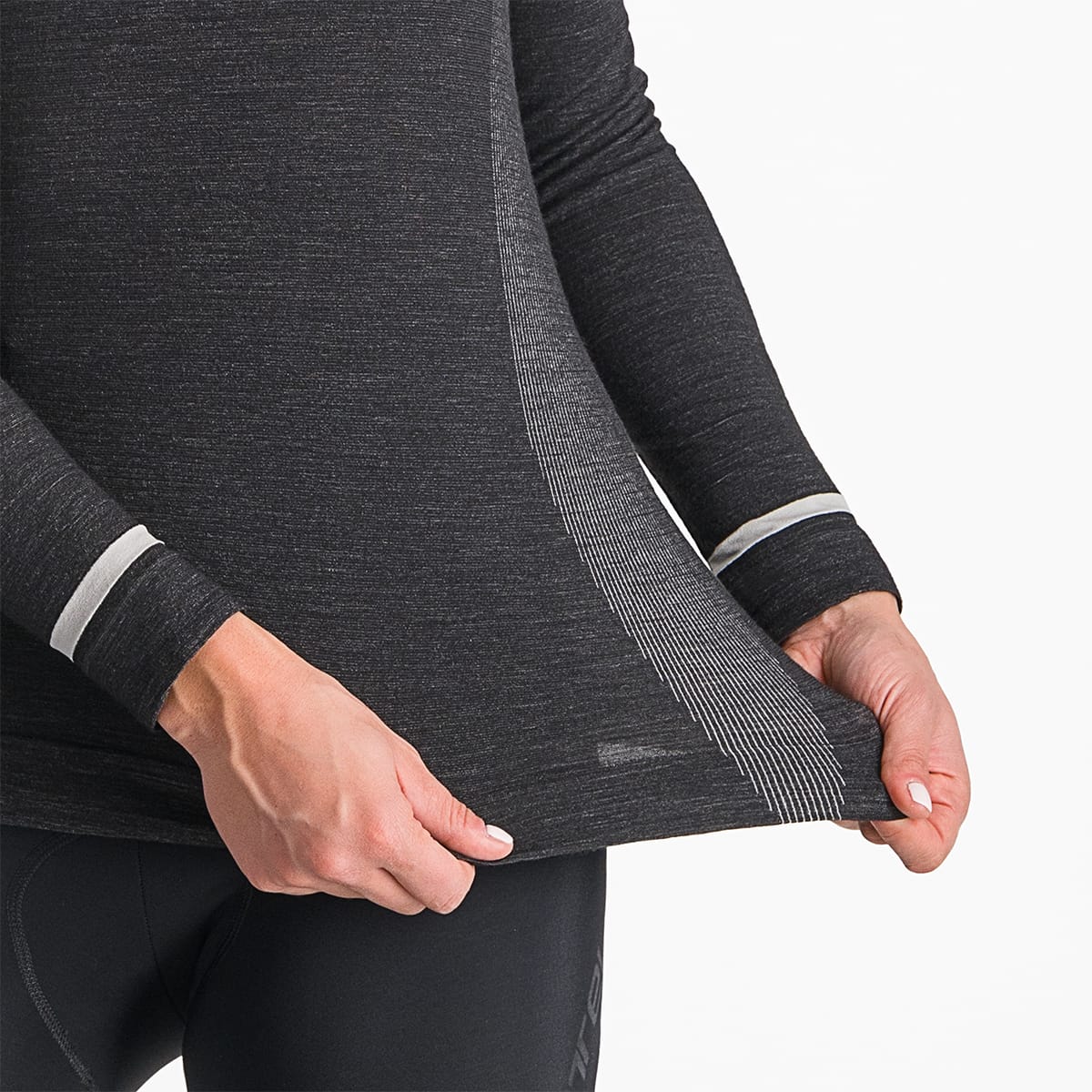 Unterwäsche CASTELLI MERINO SEAMLESS Frau Langarm Schwarz