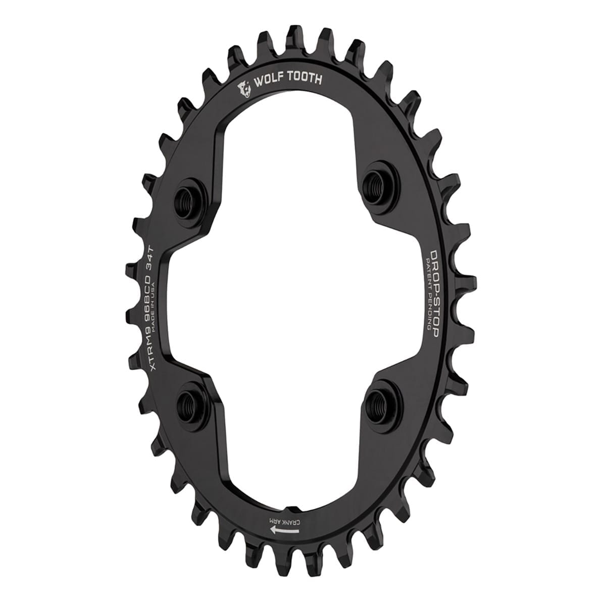 Plateau WOLF TOOTH 96 BCD 9/10/11/12V Shimano XTR M9000/M9020 4 Trous 96mm Noir