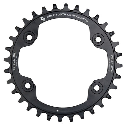 Kettenblatt WOLF TOOTH 96 BCD 11V Shimano XTR M9000/M9020 4 Loch 96mm Schwarz