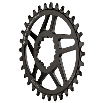 Mono-Kettenblatt WOLF TOOTH ELLIPTICAL 10/11/12V Sram Direct Mount Offset 6mm Schwarz