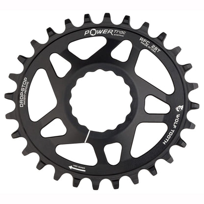 Mono-Kettenblatt WOLF TOOTH ELLIPTICAL 9/10/11/12-fach Raceface CINCH Direct Mount Offset 6mm Schwarz