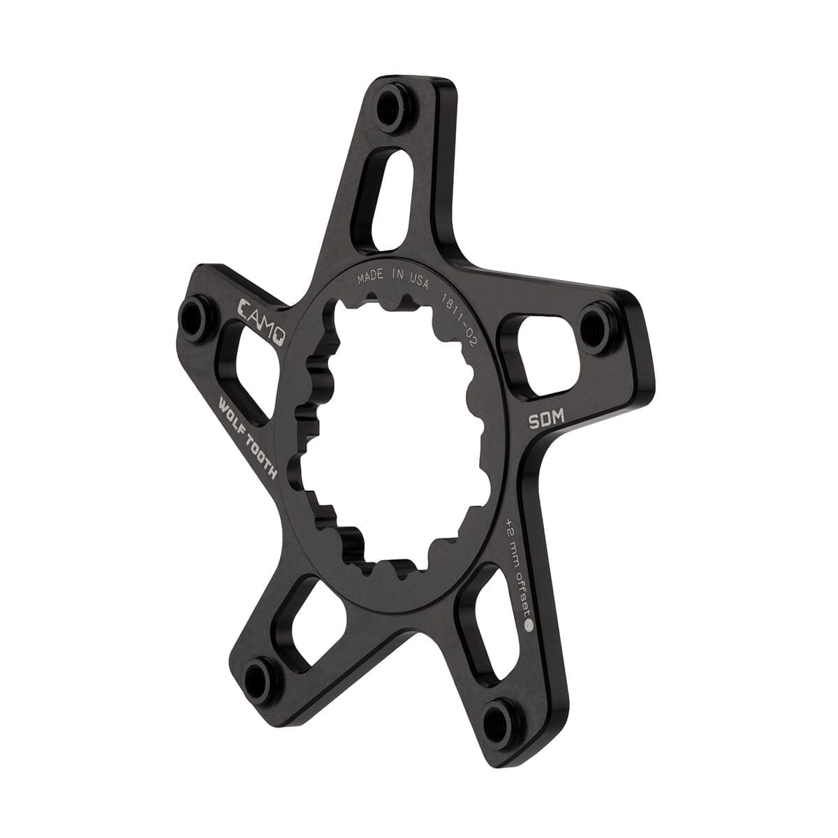 Étoile de Pédalier WOLF TOOTH CAMO Sram Offset 2mm Noir