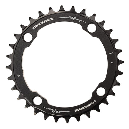 Einfachkettenblatt RACE FACE NARROW WIDE 9/10/11/12V 4 Loch 104 mm Schwarz