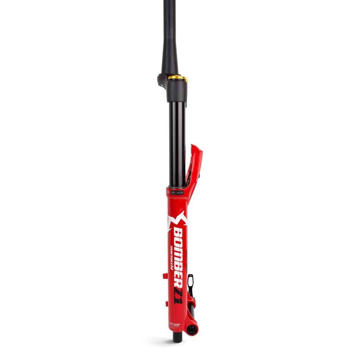 Fourche MARZOCCHI BOMBER Z1 Coil 27.5" 180 Grip Sweep-Adj Axe 15 mm Boost Déport 44 mm Rouge