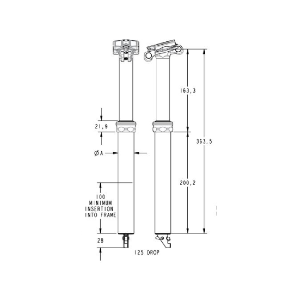 FOX RACING SHOX TRANSFER FACTORY 125mm Teleskop-Sattelstütze