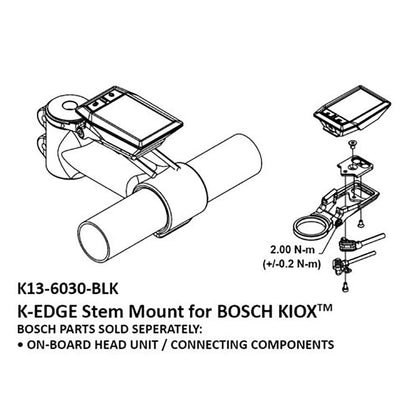 Versetzter Halter für BOSCH E-BIKE KEDGE Tacho Schwarz
